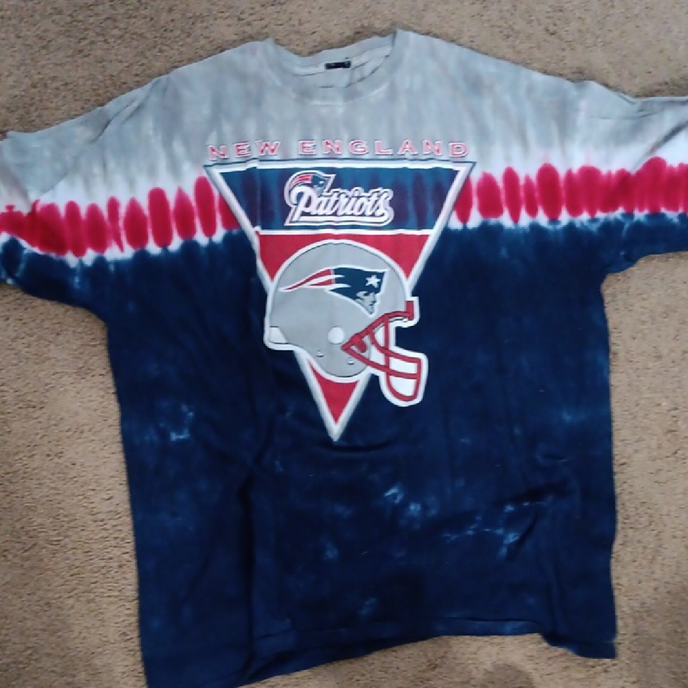 New England Patriots Tie-Dye Tee - Red, White & Navy